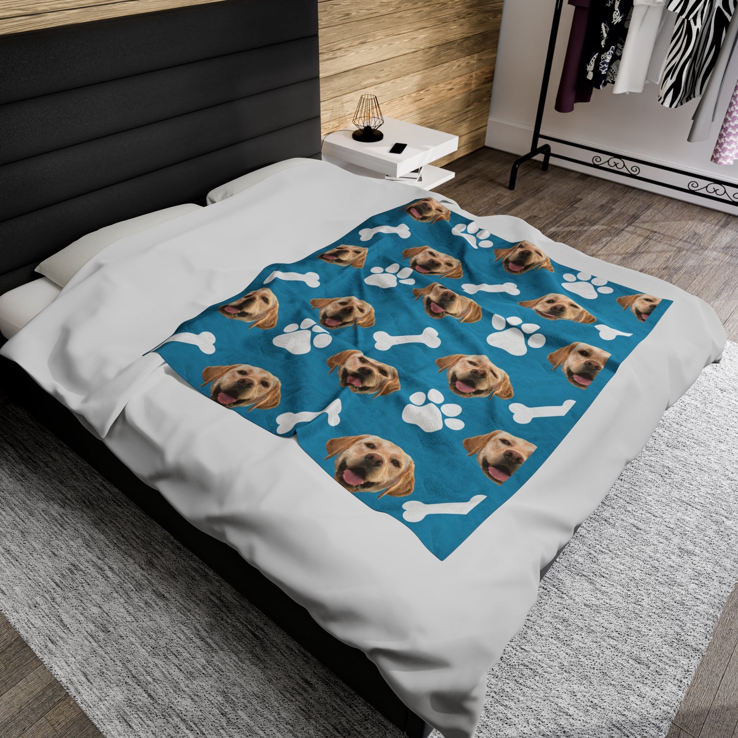 Custom Dog Portrait Blanket - Gift for Dog Parents