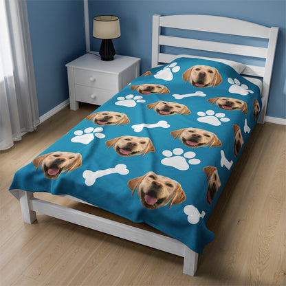 Custom Dog Portrait Blanket - Gift for Dog Parents